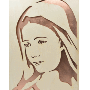 Sv. Panna Maria- obraz do dřeva - měděná