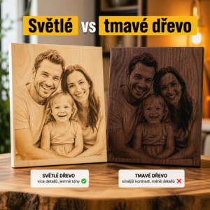 Srovnání světlého a tmavého dřeva